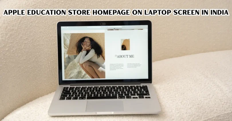 apple education store homepage on laptop screen in india